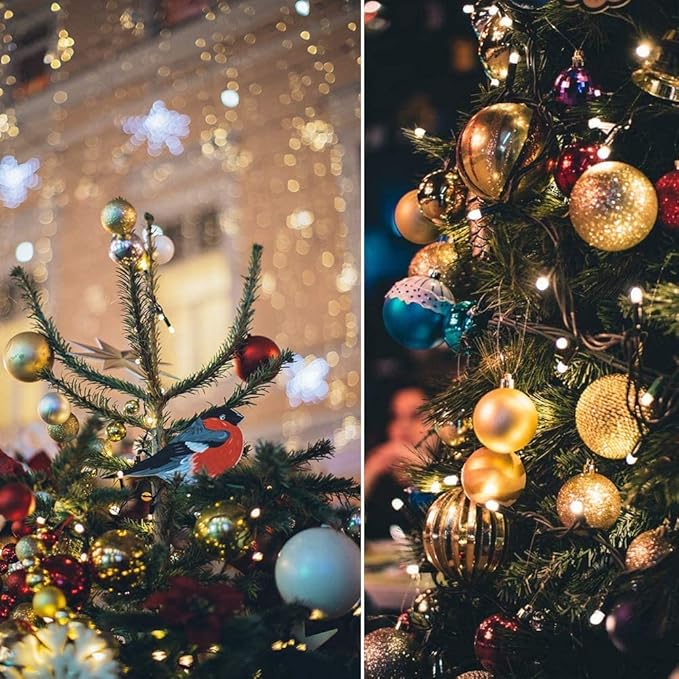 weillsnow 66 FT 200 LED Warm White Christmas Lights,Plug in Waterproof String Lights,8 Lighting Modes with Memory for Outdoor Indoor Garden Tree Christmas Party Decorations(Warm White)