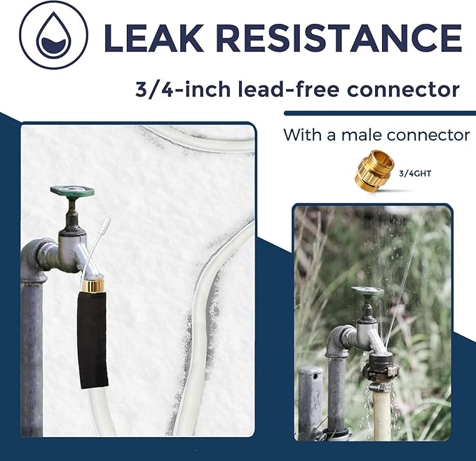 Giraffe Tools 25FT Heated RV Water Hose for Drinking with GFCI & Energy Saving Thermostat, 5/8-Inches Lead and BPA Free Heated Garden Hose Withstand Down to -20℉