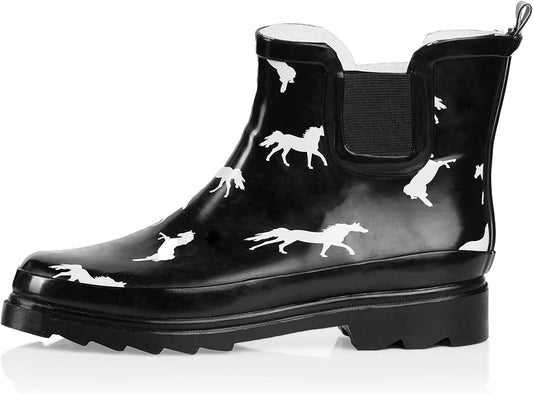 NORTY - Womens Ankle Rain Boots - Ladies Waterproof Winter Spring Garden Boot runs ½ size large