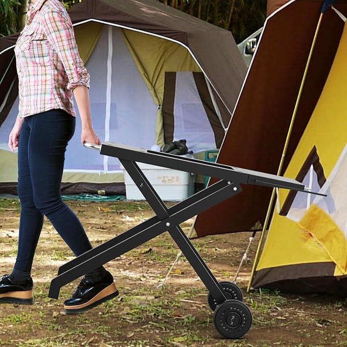 Foldable Grill Cart and Cover for Blackstone 17" and 22" Table Top Griddles, Grill Stand for Blackstone 17inch & 22inch TableTop Griddle, Camping and Outdoor Cooking.