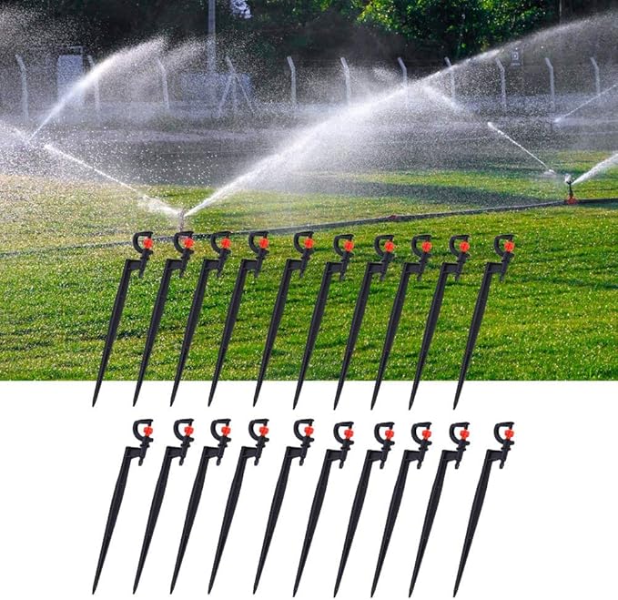 Irrigation Sprinkler, 20pcs Plastic Watering Nozzle G‑Type 360 Degree Rotation Sprinkler Accessory for Garden Agriculture Courtyards Lawn 9.1x1.2x0.4in