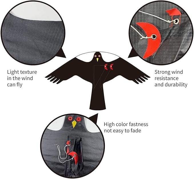 Bird Hawk Flying Kite Without Pole for Crops Farm Protector Bird Scarer Flying Kites - Style C Kite Without Pole