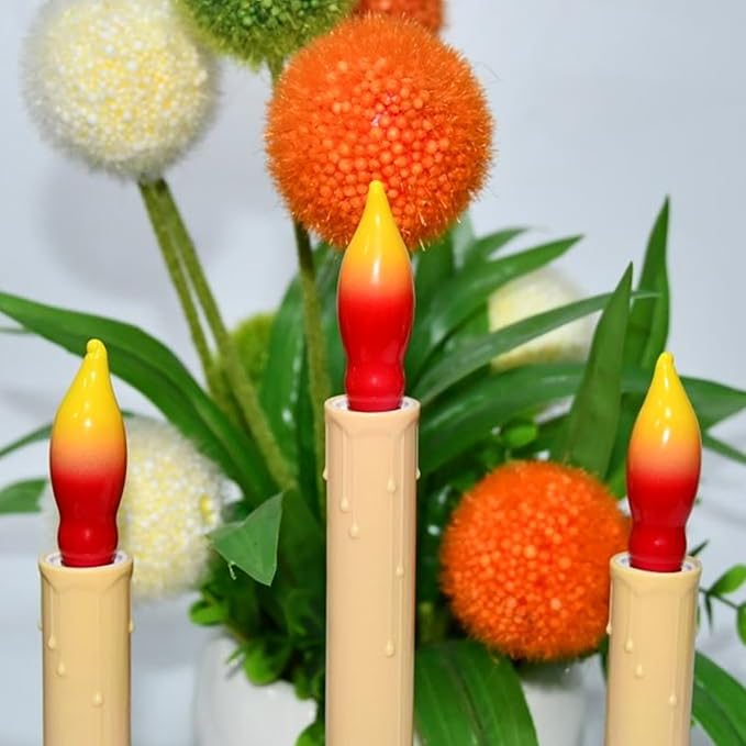 12 Pack C7 Replacement Bulbs E12 Candelabra Bulb - Red Yellow Incandescent Light Bulbs, Perfect as Halloween Christmas Light Bulbs, Candle Light Bulbs, 7 Watt, E12 Base