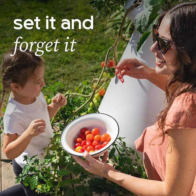 Farmstand Starter Kit + 24 Seedling Credit | Medium Hydroponic Growing System Kit | Self-Watering Outdoor Vertical Garden Planter Tower | 4ft 10in | Made in USA