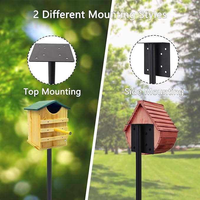 Bird Feeder Pole Kit, 79 Inch Bird House Pole for Outdoors Heavy Duty,5 Base Prongs Adjustable Birds Feeder Stand for House