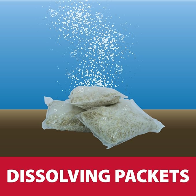 The Pond Guy Seasonal Defense, Spring & Fall Beneficial Bacteria, Barley & Enzymes, Cold Water Pond Sludge & Scum Treatment, Fish & Plant Safe, 96 Packets
