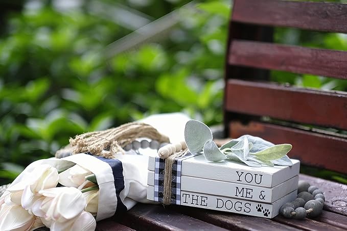 Lavender Inspired - You Me and the Dogs Dog Sign, 3 Stacked Books