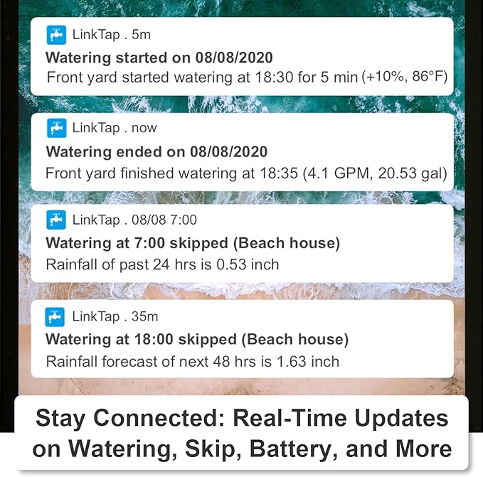 LinkTap D1 Wireless Water Timer & Gateway, 2 Zone Smart Hose Faucet Timer, Built-in Flow Meters, Real-Time Fault Detection & Notification, Weather Adaptive, Better Range Than WiFi, IP66, 2-Yr Warranty
