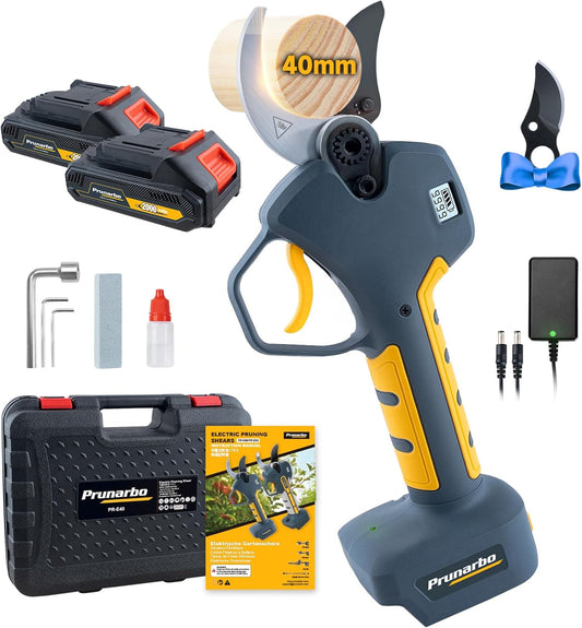 Electric Pruning Shears Cordless 40mm 4000mAh Batteries, Compatible with Makita 18V Battery Powered Pruner 1.6'' Electric Secateurs Branch Cutter Professional Garden Tool for Tree Trimming