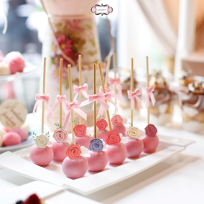 Confect Hot Pink Edible Roses – 12 Pack for Cake & Cupcake Decorating – Vegan, Gluten-Free Floral Toppers for Desserts, Nut-Free & Dairy-Free