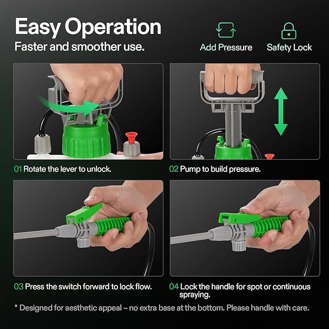 VIVOSUN Pump Sprayer 2.1 Gallon, Portable Water Spray Bottle in Lawn and Garden Yard, Weed Sprayer for Plants with 3 Nozzles, Adjustable Shoulder Strap, Pressure Relief Valve