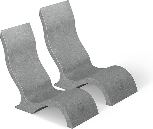 Ledge Lounger - Signature Chair - Inside Pool & Sun Shelf Lounge Chair - Designed for Shallow Shelves Up to 9” - Compatible with All Pool Types - Poolside & Sun Deck Tanning - Set of 2 - Granite Gray