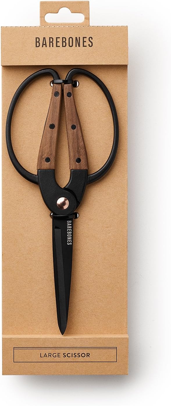 Barebones Garden Scissors - Walnut Scissors - Garden Supplies and Indoor Plant Accessories - Plant Shears with Wide Handles - Comfortable Fit Hand Pruners (Large)