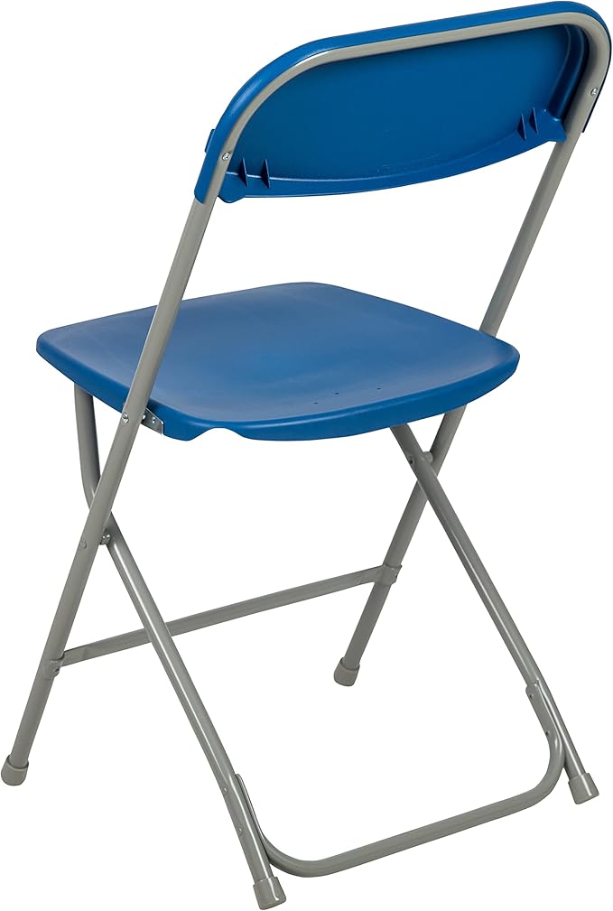 Flash Furniture Hercules Series Plastic Folding Chair - Blue - 4 Pack 650LB Weight Capacity Comfortable Event Chair-Lightweight Folding Chair