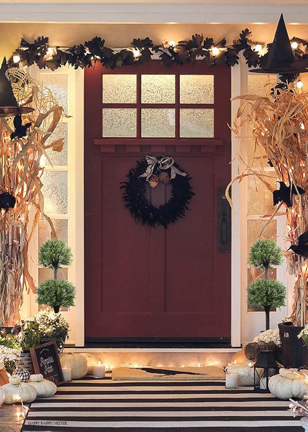 Artificial Topiary Trees Outdoor Boxwood Double Ball 40''T Potted Plants Home Decor 2 Pack