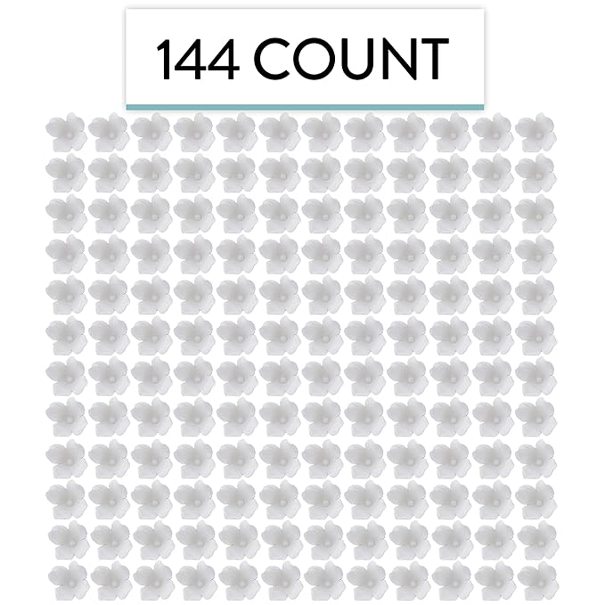 Global Sugar Art Hydrangea Blossom Edible Sugar Cake Flowers, White Unwired, 36 Count by Chef Alan Tetreault