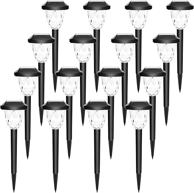 Solar Outdoor Lights Waterproof,Solar Pathway Lights Outdoor with Great Pattern, Auto On/Off Garden Decor for Outside Garden Walkway Driveway Pathway(16 Pack)