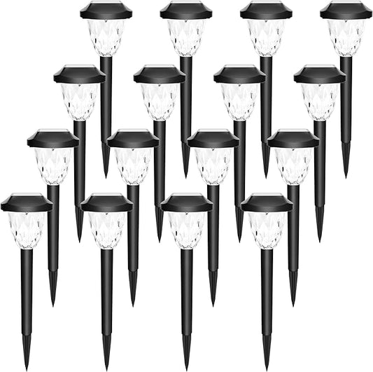 Solar Outdoor Lights Waterproof,Solar Pathway Lights Outdoor with Great Pattern, Auto On/Off Garden Decor for Outside Garden Walkway Driveway Pathway(16 Pack)