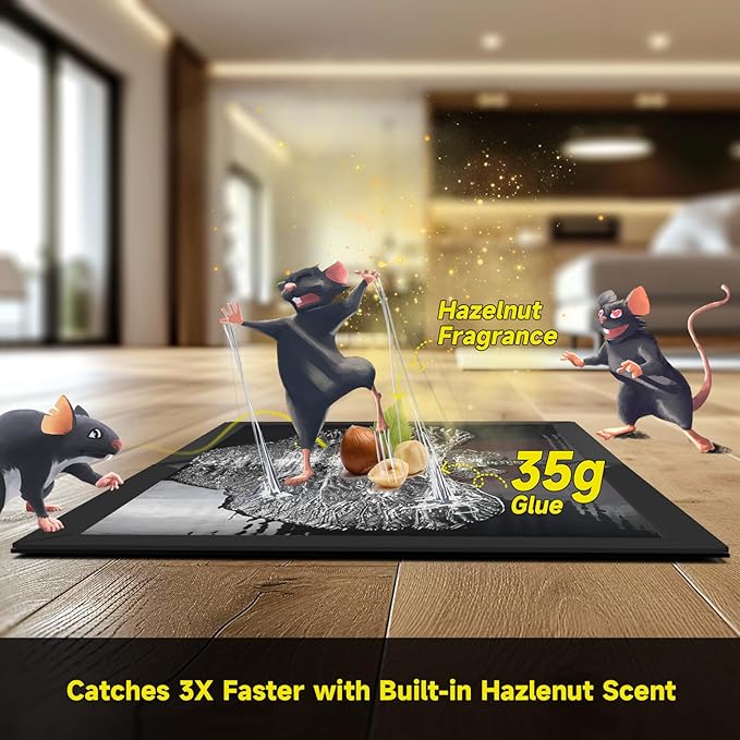 12-Pack Extra Wide Rat Traps, Heavy Duty Glue Traps for Mice & Rats - Eco-Friendly Indoor Pest Control, Tunnel Design Rat Trap with Super Sticky Adhesive (Mouse Killer, Safe for Kids & Pets)