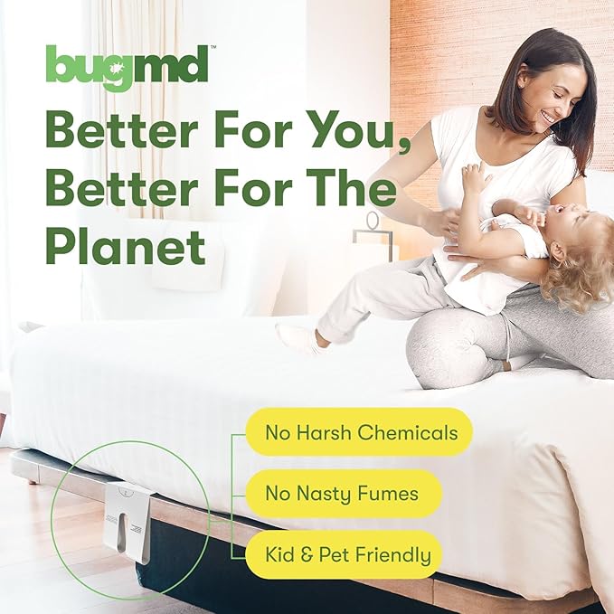 BugMD Bed Bug Trap (1 Pack, 12 Traps) - Interceptors, Bed Bug Prevention, Sticky Glue Traps, Insect Trap Indoor