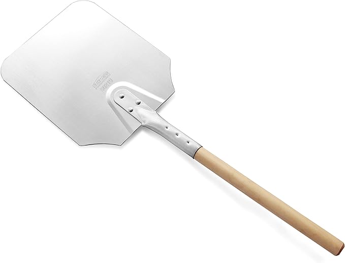 New Star Foodservice 50219 Aluminum Pizza Peel, Wooden Handle, 9 x 11 inch Blade, 26 inch overall