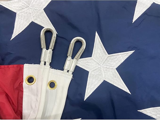 Homissor American Flag 15x25 Ft Large US Flags USA Giant United State Flag Heavy Duty Outdoor Embroidered Stars for All Weather High Wind Sewn Stripes With Brass Grommets