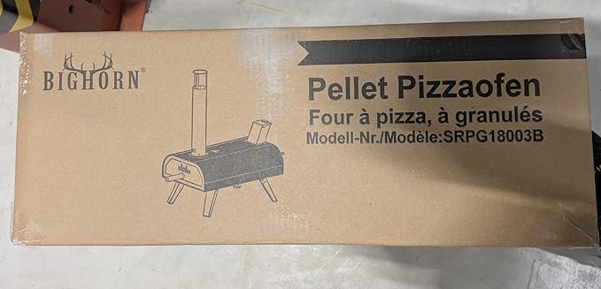 BIG HORN OUTDOORS 12" Black Pizza Ovens Wood Pellet Fired Pizza Maker, Stone-Baked Pizzas Made Easy Use Anywhere, Backyard Camping Party Cooking with your Family or Friend