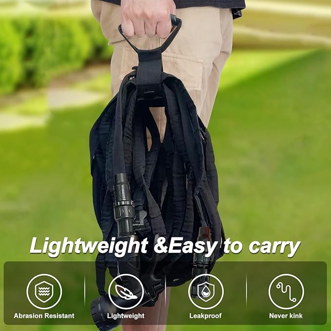 Garden Hose, 2025 Upgraded Non-Expanding Water Hose Sturdy & Lightweight 3/4 Hose, No-Kink, Tough & Flexible Water Pipe, Crush-Proof for Yard, Lawn, Outdoor, Car Wash (Black, 100FT)