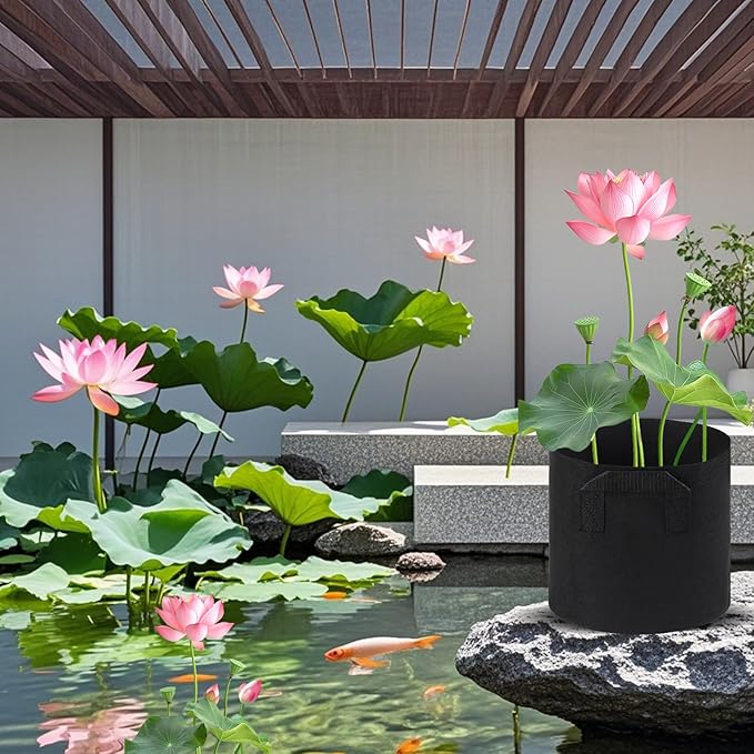 6Pcs Lily Plant Pots for Pond, Aquatic Pond Planter for Pond Durable Breathe Reusable Fabric Plant Bags for Aquatic Plants, Potato, Carrot, Onion, Flower (2 Gallon)