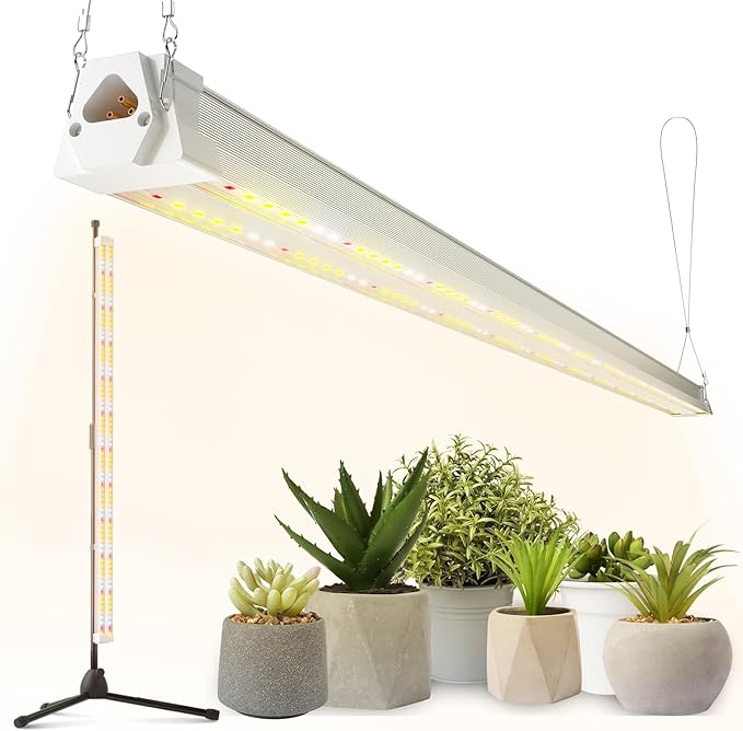 FREELICHT Grow Lights for Indoor Plants with Stand, 40W Full Spectrum, 3 Installation Methods, 4FT LED Plant Grow Light with 53'' Height Adjustable Stand for Hydroponic Seeding Indoor Tall Plants