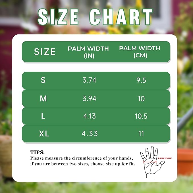 HANDLANDY Women Gardening Gloves, Thorn Proof Breathable Ladies Rose Pruning Long Gauntlet Floral Print Garden Yard Gloves, Gift for Gardeners (Green, M)