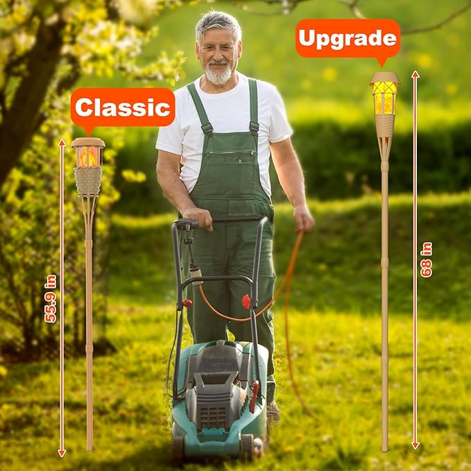 Solar Outdoor Lights – Solar Torch Lights with Flickering Flame for Garden Decor, Waterproof Solar Garden Lights, Outdoor Patio & Pathway Yard Decorations with Flame Torches - 2 Pack