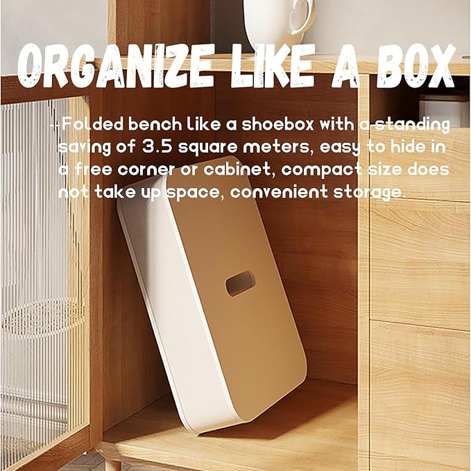 Foldable Kraft Paper Stool, Honeycomb Accordion Folding Bench, Collapsible Paper Stool for Small Spaces, Portable Footrest and Side Table for Living Room and Office,Red-44×31×600cm