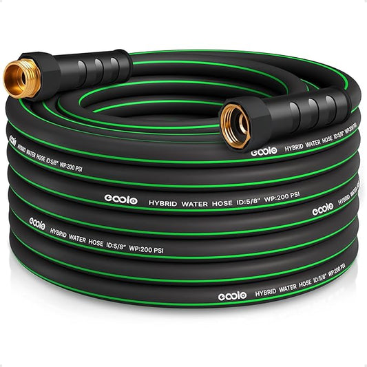 Heavy Duty Garden Hose 50ft, NON-EXPANDABLE Flexible Water Hose, Kink Resistant Lightweight Hybrid Hose, Leakproof Hose Male to Female Fittings