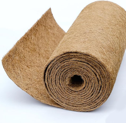 Coco Liner Roll, Large 12x120 inch Natural Coconut Liners for Planter Flower Basket, Natural Coconut Fiber mat, Garden Decoration, Animal pet pad, Reptile