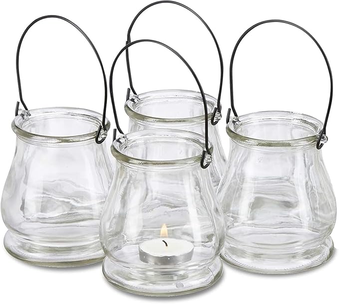 Cabilock Candle Holder Hanging Tealight Holder: 16pcs Glass Air Plant Succulent Vase Hanger Plant Terrariums Glass Orbs Air Plants for Party Wedding Centerpiece