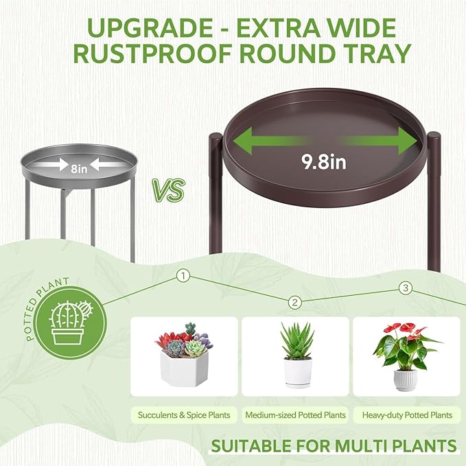 iDavosic.ly 7 Tier Large Plant Stand Indoor, 10 Inch Wide Tall Corner Metal Plant Stands Outdoor for Multiple Plants, Folding Tiered Flower Display Holder Rack Shelf, Violet Bronze