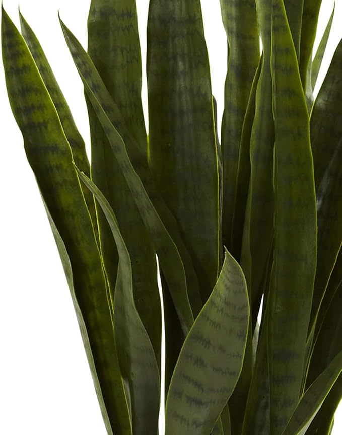 Nearly Natural, Green 4855 35in. Sansevieria with Black Planter
