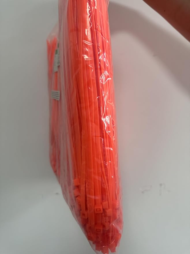 XINGO 1000 PCS Orange Zip Ties 12 Inch, 60 LBS Tensile Strength, Self-Locking Nylon Plastic Nylon PA66 Wire Ties for Indoor and Outdoor Use