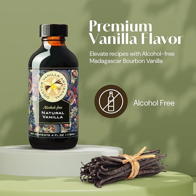 Alcohol-Free Natural Vanilla, Nature Sourced For Baking, Sweet Drinks And More, Small Batch Handcrafted From Madagascar Bourbon Vanilla Pods, 4 Oz Bottle