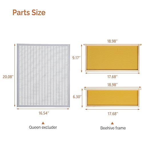 VINGLI 10 Frames Beehive, Complete Beehive Kit Includes 1 Deep Boxes, 1 Medium Box, Frames and Waxed Foundations, for Yard, Field, Bee Farm (2 Layer)
