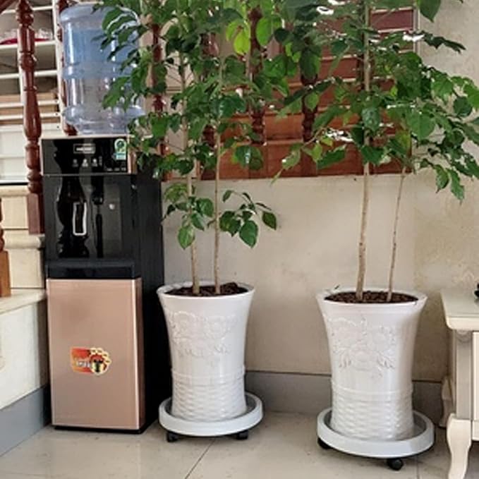 WanderingDonkey 14 Inch Wheeled Potted Flower Mover Dolly with Casters, Round Coaster for Indoor Outdoor,Planter Saucer Tray, Heavy Duty Plant Caddie with Wheels,Rolling Plant Stand Pot Trolley