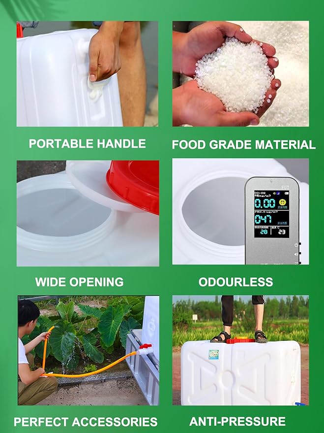 Water Storage Tank for Camping, Plastic Water Containers with Spigot for Emergency Water Storage Household Outdoor Camping Hiking Self-Driving Tour(Size:50L)