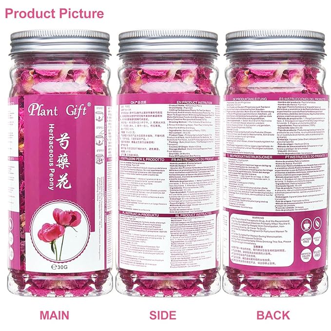 Plant Gift Peony Flower Petals 30G/1.05oz 芍药花 Herbaceous Peony Tea, Pure Herbal Tea, Peach Blossom Tea, Caffeine-Free, No GMOs, Chinese Tea