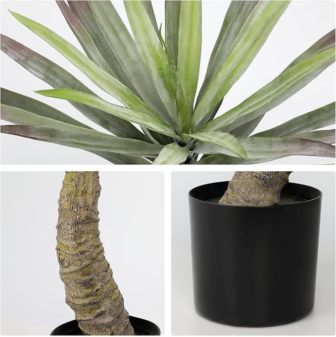 Briful Large Agave Plants Artificial 27.5in Tall Fake Potted Agave Plant Indoor Faux Succulent Tropical Plants for Home Office Room Balcony Garden Outdoor Decor