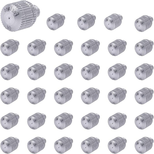 Fogland Misting Nozzles for Cooling System:35pcs Clogging-Prevent Cleanable Stainless Steel Mist Nozzles 0.016" Orifice 10/24 UNC for Patio Garden Trampoline