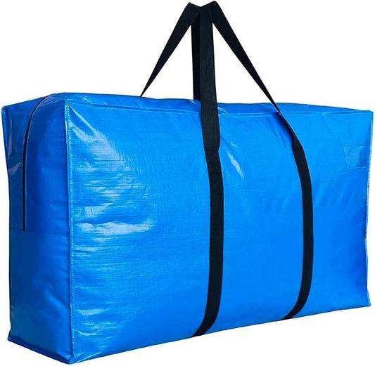 Extra Large Storage Bags, Jumbo Moving Tent Storage Bags, Waterproof Foldable Big Blue XXL Duffle Bag for Travel, 42x23x13.5inch - 1PACK