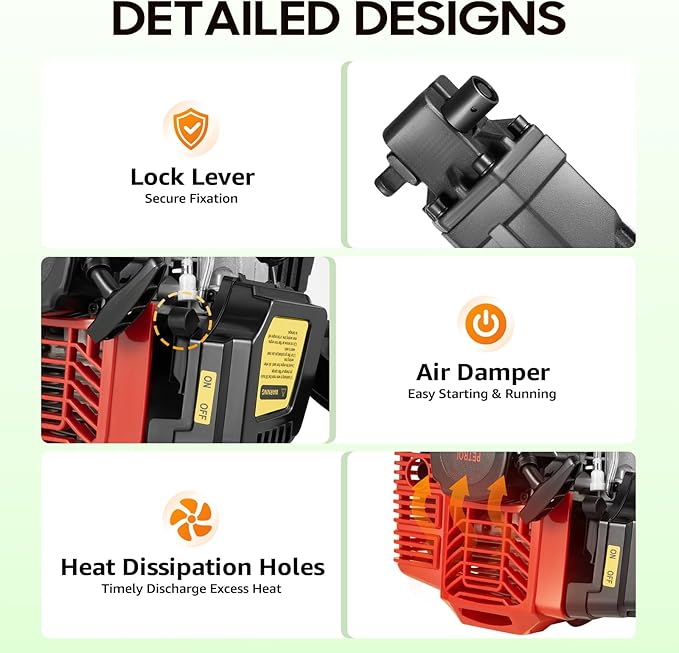 52cc Gas Power Shovel, 1900W Trench Digger, 2-Stroke Tree Root Remover, Efficient Garden Tool for Root Removal for Tree Root Removal and Transplanting