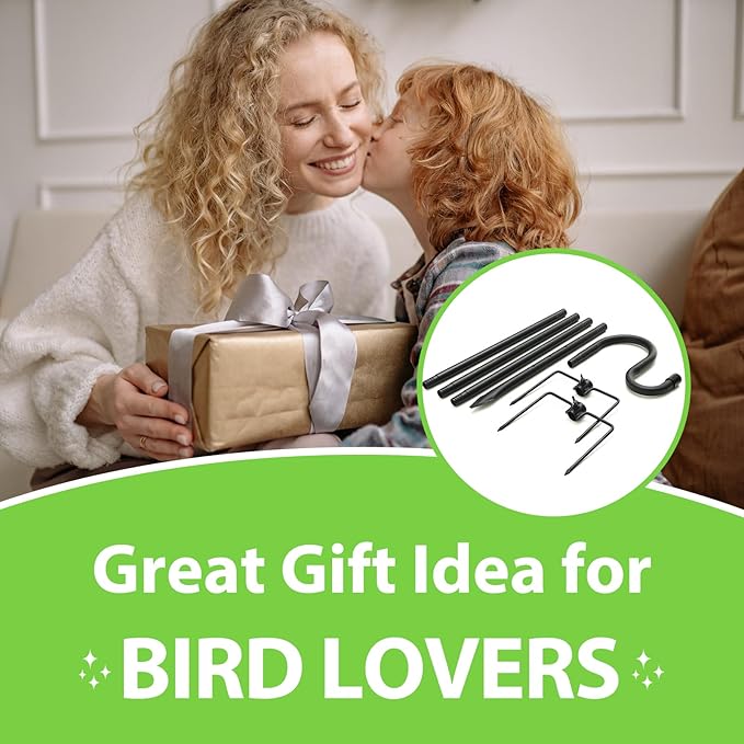 Bird Feeder Pole, 78" Shepherds Hooks for Outdoor, Hummingbird Feeders Stand Heavy Duty with Stable 5-Prong Base, Hanging Plant Shepherd Hook Hanger Stick for Outside Garden Yard Wedding