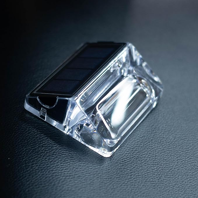 Solar Outdoor Lights, 8 Pack Solar Fence Deck Lights, Waterproof Outside Lighting for Step Railing Wall Pool Stair Yard Garden Patio Pool Decorations (Warm White)